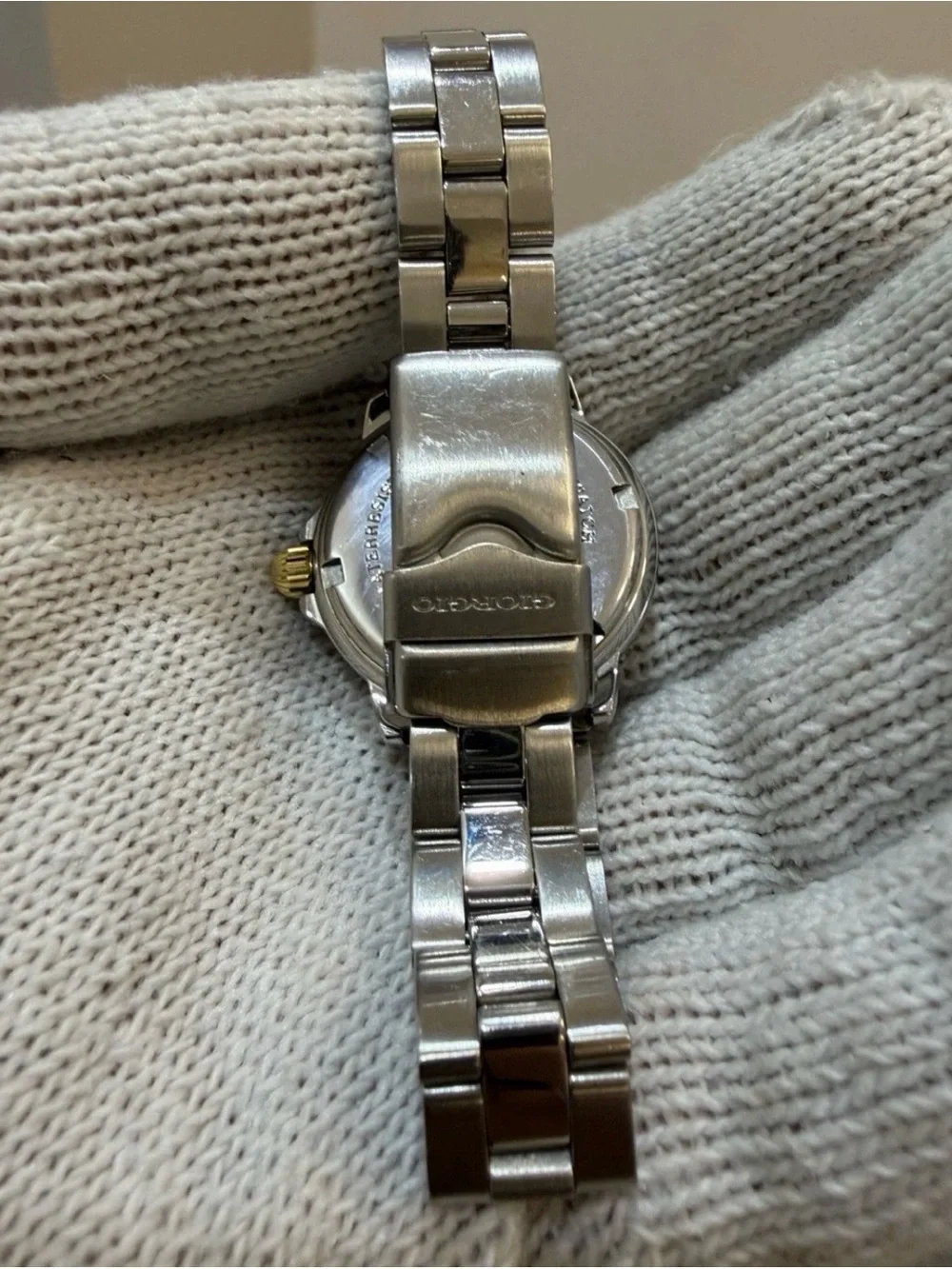 Vintage Giorgio Beverly Hills Swiss Made Ladies Watch Two Tone Diver 100M Date